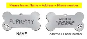 PawID Tag™ – Placa de Identificación Personalizada en Forma de Hueso