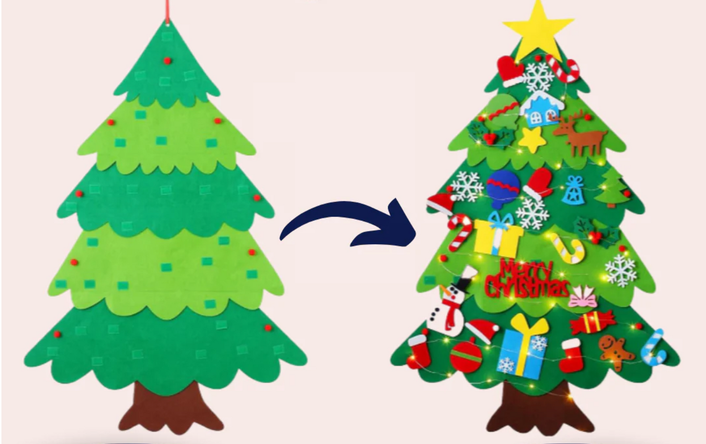 Árbol de Navidad de Fieltro Montessori