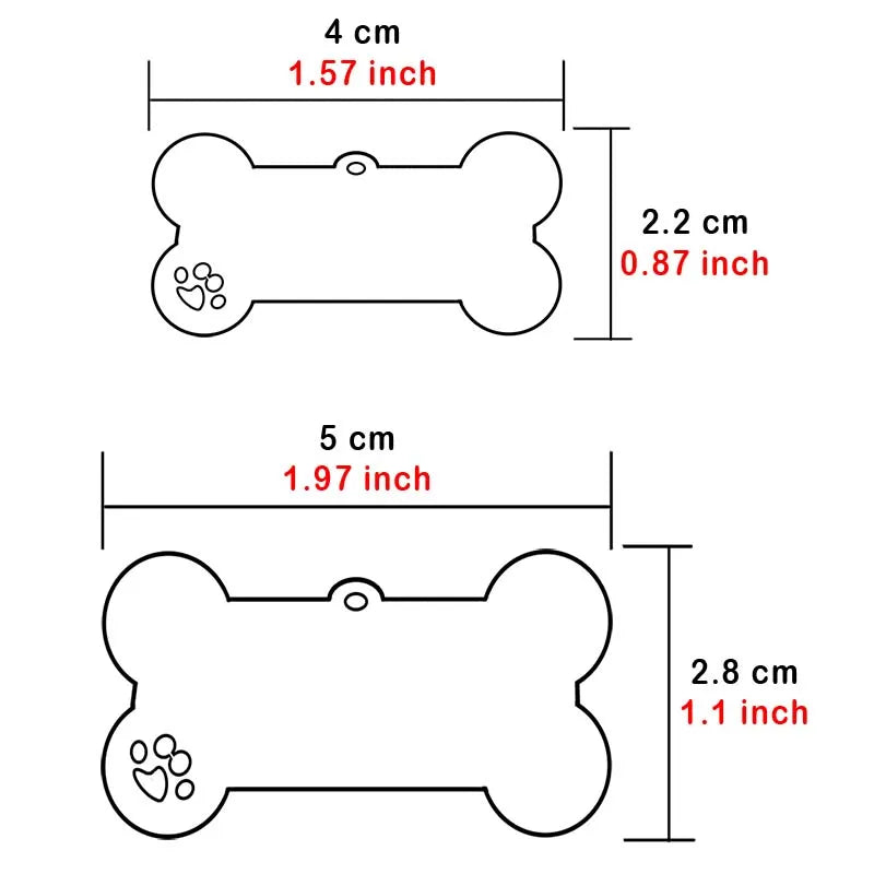 PawID Tag™ – Placa de Identificación Personalizada en Forma de Hueso