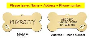 PawID Tag™ – Placa de Identificación Personalizada en Forma de Hueso