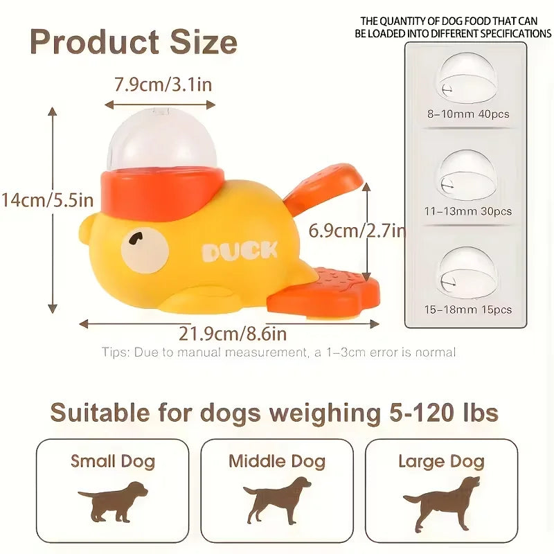 SnackDuck Feeder™ – Juguete Interactivo y Dispensador de Comida para Perros